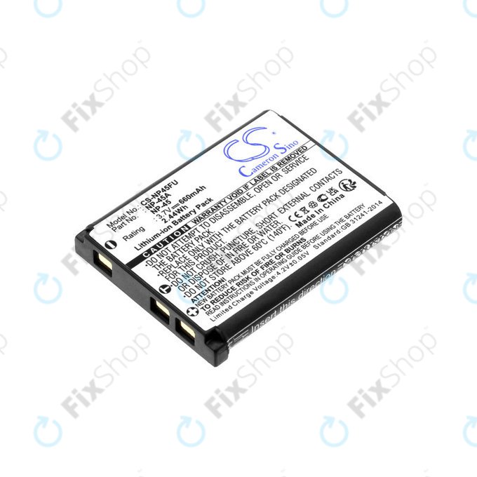 Batteria per Leica, ALBA, Fujifilm, Avision, Praktica, Medion, NP-45, Li-Ion, 660mAh, 3.7V, HQ