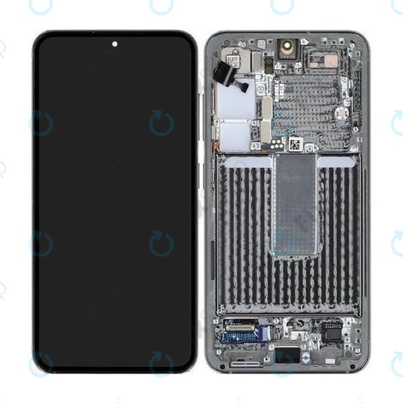 Schermo per Samsung S23 S911B, Green, Vetro touch con cornice, GH82-30481C, GH82-30480C, Genuine Service Pack