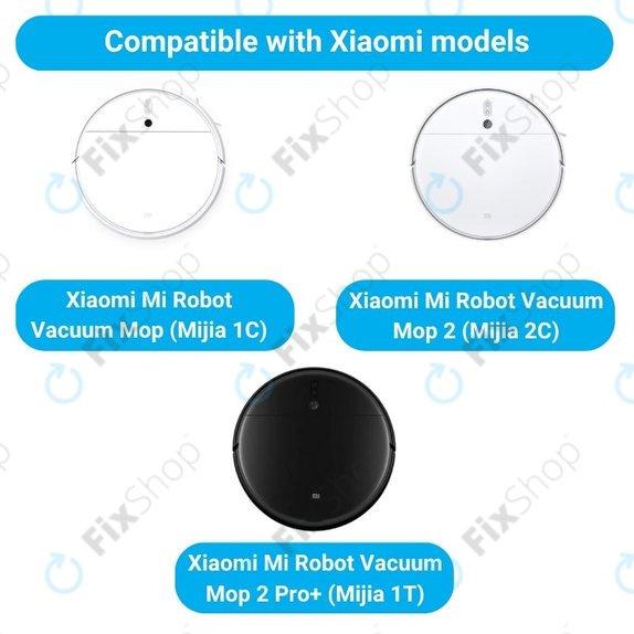 Set di ricambio per Xiaomi Mi Robot Vacuum Mop (Mijia 1C), 2 (Mijia 2C) 2 Pro+ (Mijia 1T) (1x Spazzola principale, 2x Filtri, 2x Spazzole laterali)