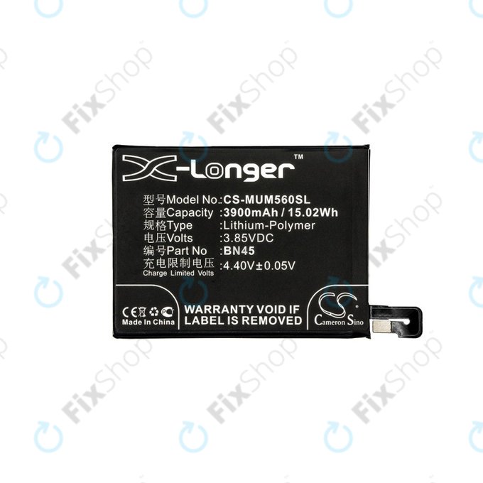 Batteria per Xiaomi Redmi Note 5, Redmi Note 5 Pro, 3900mAh, Li-Pol, 3.85 V, BN45, HQ