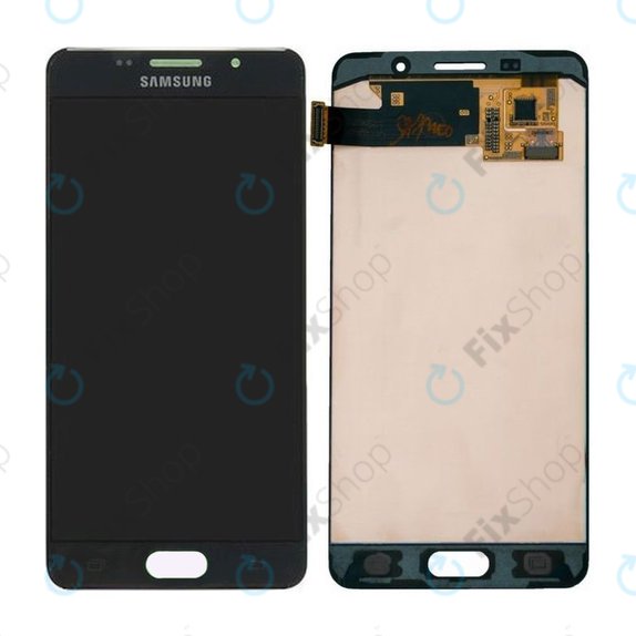 Schermo per Samsung A5 A510F (2016), Black, Vetro touch senza cornice, GH97-18250B, Genuine Service Pack