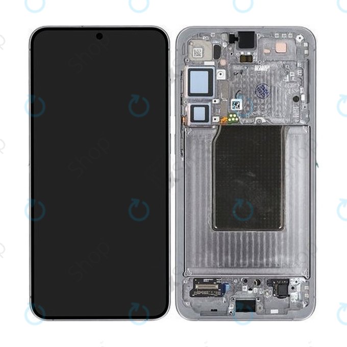 Schermo OLED per Samsung S25 Plus, Silver Shadow, Vetro touch con cornice