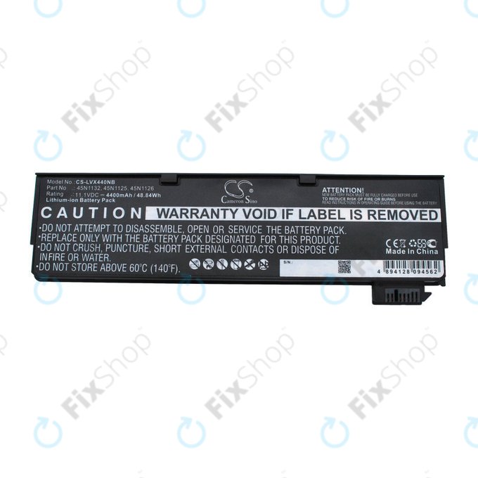 Batteria per Lenovo ThinkPad X240, X250, X260, S440, T440, T550, T560, 45N1132, Li-Ion, 4400mAh, 11.1V, HQ