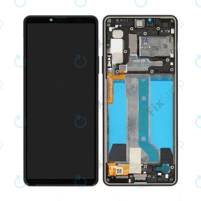 Schermo per Sony Xperia 10 IV XQCC54, Black, Vetro touch con cornice, A5047173A, Genuine Service Pack