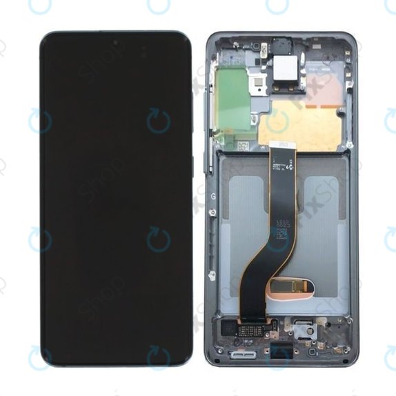 Schermo per Samsung S20 G980F, Cosmic Gray, Vetro touch con cornice, GH82-22131A, GH82-22123A, GH82-31433A, GH82-31432A, Genuine Service Pack
