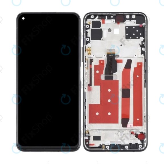 Schermo per Huawei P40 Lite 5G, Midnight Black, Vetro touch con cornice