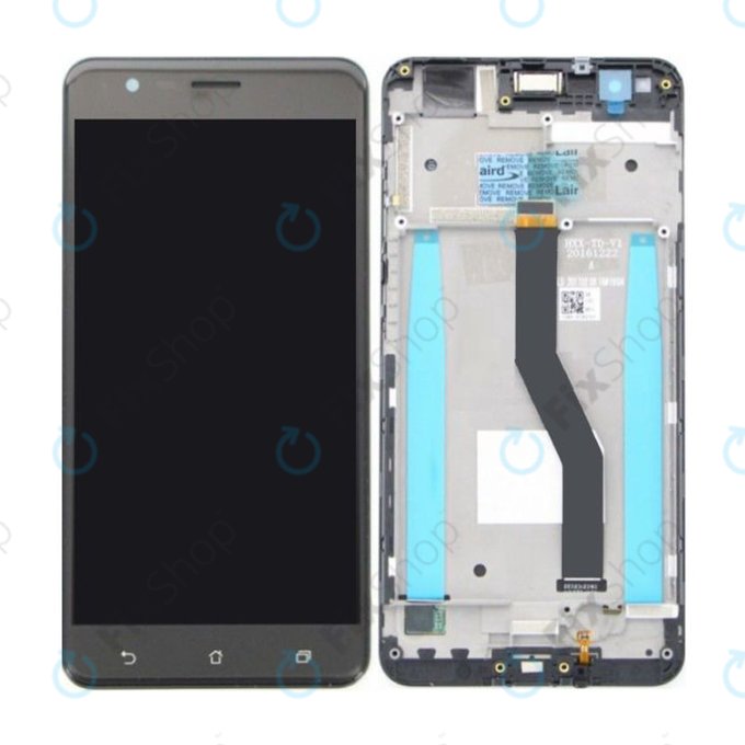 Schermo per Asus Zenfone 3 Zoom S ZE553KL (Z01HDA), Navy Black, Vetro touch con cornice, 90AZ01H3-R20020, 90AZ01H3-R20010, Genuine Service Pack