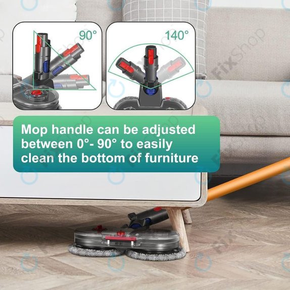 Testa mop elettrica con serbatoio d'acqua per Dyson seriess V, Outsize