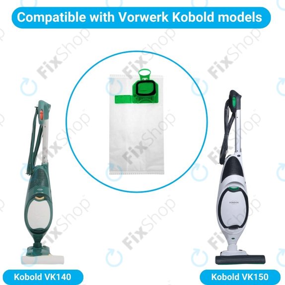 Sacchetto per aspirapolvere FP140, 2 pz. per Vorwerk Kobold VK140, VK150