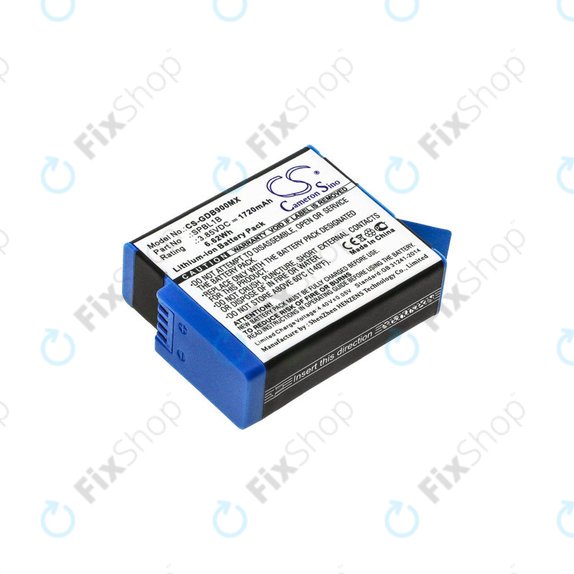 Batteria per Gopro Hero 9, 11, SPBL1B, Li-Ion, 1720mAh, 3.85V, HQ