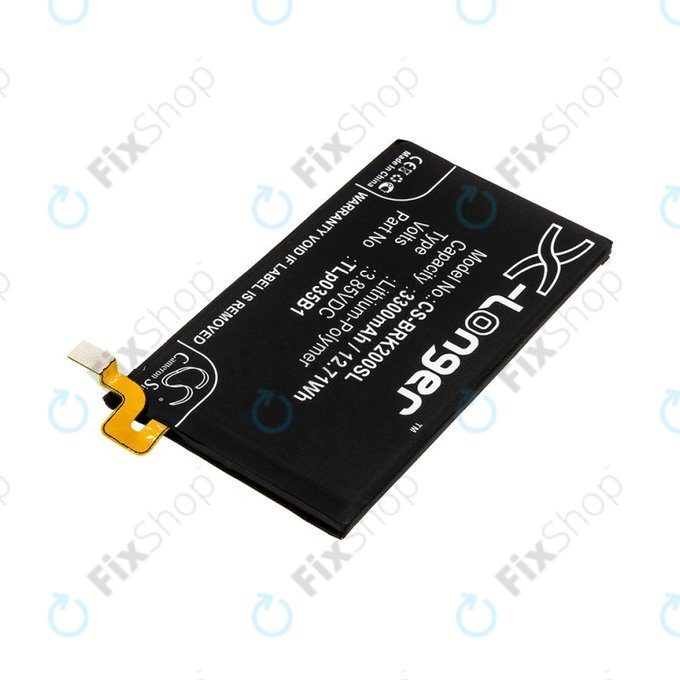 Batteria per Blackberry BBF 100, TLp035B1, Li-Pol, 3.85V, 3300mAh, HQ