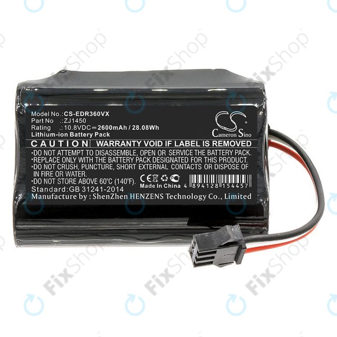 Batteria per Ecovacs D36, DA60 DA611 DB35 TCR360 ZJ1450, Li-Ion, 2600mAh, 10.8V, HQ