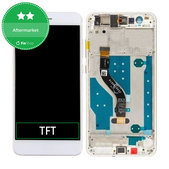 Schermo per Huawei P10 lite, Pearl White, Vetro touch con cornice