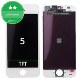 Schermo per iPhone 5, White, Vetro touch con cornice