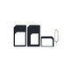 Adattatore SIM 3 in 1 NanoSIM, MicroSIM, MiniSIM con estrattore per carrello SIM