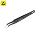 Pinzetta metallica ESD con punta curva 117 mm, Best B-205ESD