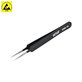 Pinzetta metallica antistatica con punta dritta appuntita 110 mm, Vetus ESD-14