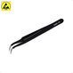 Pinzetta metallica antistatica con punta curva 120 mm, Vetus ESD-15