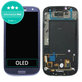 Schermo OLED per Samsung S3 i9300, Pebble Blue, Vetro touch con cornice