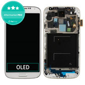 Schermo OLED per Samsung S4 i9505, White Frost, Vetro touch con cornice