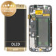 Schermo per Samsung S6 Edge G925F, Gold Platinum, Vetro touch con cornice, GH97-17162C, GH97-17317C, GH97-17334C, Genuine Service Pack