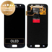 Schermo per Samsung S7 G930F, Black, Vetro touch senza cornice, GH97-18523A, GH97-18761A, GH97-18757A, Genuine Service Pack