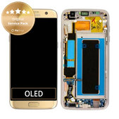 Schermo per Samsung S7 Edge G935F, Gold, Vetro touch con cornice, GH97-18533C, GH97-18594C, GH97-18767C, Genuine Service Pack