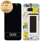 Schermo per Samsung S8 G950F, Arctic Silver, Vetro touch con cornice, GH97-20457B, GH97-20473B, GH97-20458B, GH97-20629B, Genuine Service Pack