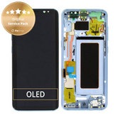Schermo per Samsung S8 G950F, Coral Blue, Vetro touch con cornice, GH97-20457D, GH97-20473D, GH97-20458D, GH97-20629D, Genuine Service Pack
