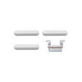 Set pulsanti laterali accensione, volume e silenzioso per iPhone 8, SE 2020, SE 2022, Silver, White