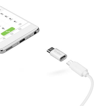 Adattatore da Micro-USB a USB-C, White, SBS