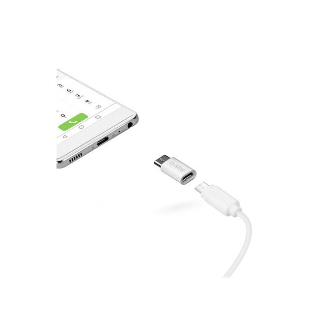 Adattatore da Micro-USB a USB-C, White, SBS