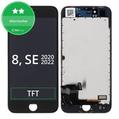Schermo per iPhone 8, SE (2020), SE (2022), Black, Vetro touch con cornice