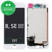 Schermo per iPhone 8, SE (2020), SE (2022), White, Vetro touch con cornice