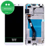 Schermo per Huawei Y6 Prime (2018), White, Vetro touch con cornice