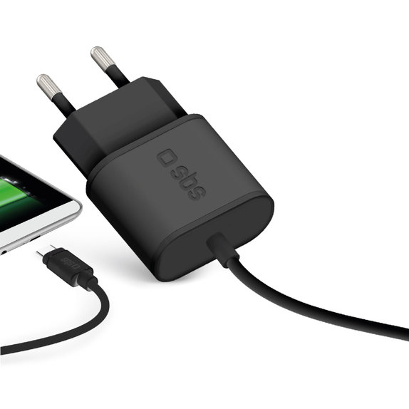 Adattatore di ricarica 10W con USB-C, Black, SBS