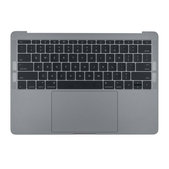 Top case con tastiera US, microfono, trackpad e altoparlanti per MacBook Pro 13" A1708 (Late 2016 - Mid 2017), Space Gray