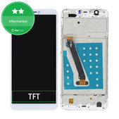 Schermo per Huawei P Smart, White, Vetro touch con cornice