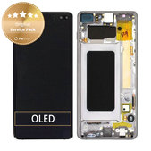 Schermo per Samsung S10 Plus G975F, Prism Black, Vetro touch con cornice, GH82-18849A, GH82-18857A, GH82-18834A, Genuine Service Pack