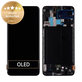 Schermo per Samsung A70 A705F, Black, Vetro touch con cornice, GH82-19747A, GH82-19787A, Genuine Service Pack