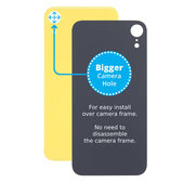 Vetro scocca posteriore con fGold fotocamera più grande per iPhone XR, Yellow