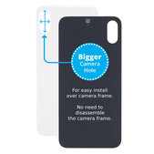 Vetro scocca posteriore con fGold fotocamera più grande per iPhone XS, Silver