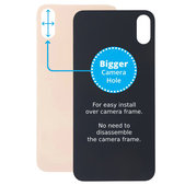 Vetro scocca posteriore con fGold fotocamera più grande per iPhone XS Max, Gold