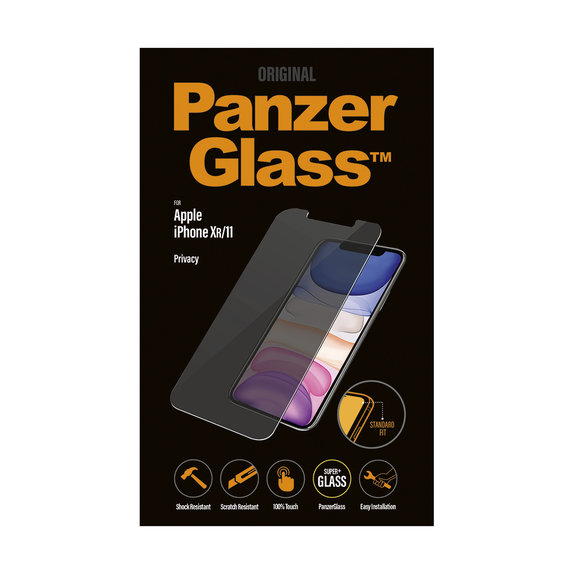 Vetro temperato Privacy Steard Fit per iPhone XR, 11, Transparent, PanzerGlass