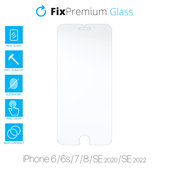 Vetro temperato per iPhone 6, 6s, 7, 8, SE 2020, SE 2022, FixPremium