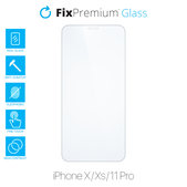Vetro temperato per iPhone X, Xs, 11 Pro, FixPremium
