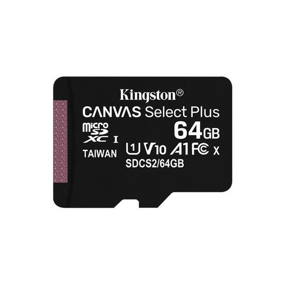 Scheda di memoria microSDXC Canvas Select Plus 64 GB con adattatore SD, Kingston