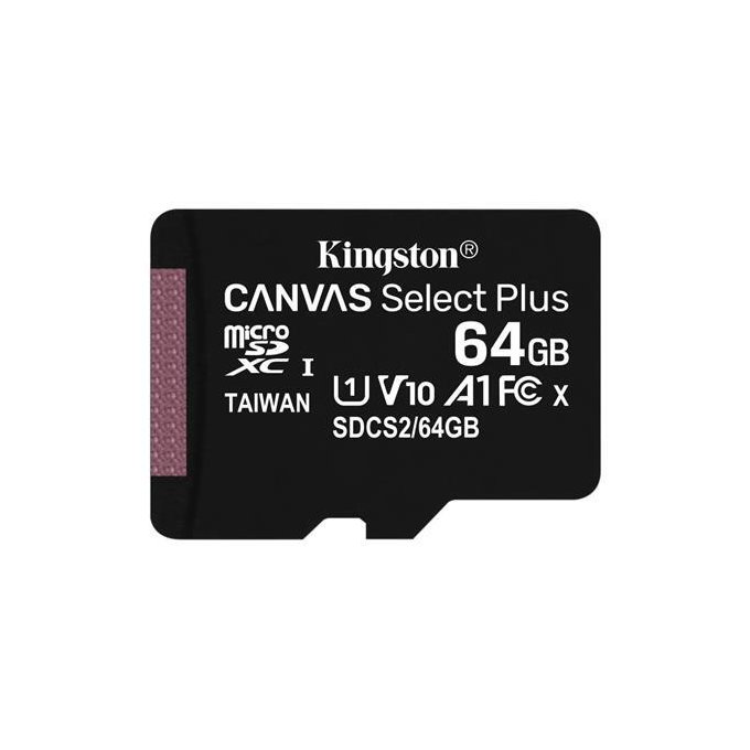 Scheda di memoria microSDXC Canvas Select Plus 64 GB con adattatore SD, Kingston