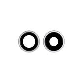 Set lente fotocamera posteriore con frame 2 pz per iPhone 11, White