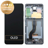 Schermo per Samsung S20 G980F, Cosmic Gray, Vetro touch con cornice, GH82-22131A, GH82-22123A, GH82-31433A, GH82-31432A, Genuine Service Pack